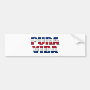 Costa Rica flag "Pura Vida" Bumper Sticker