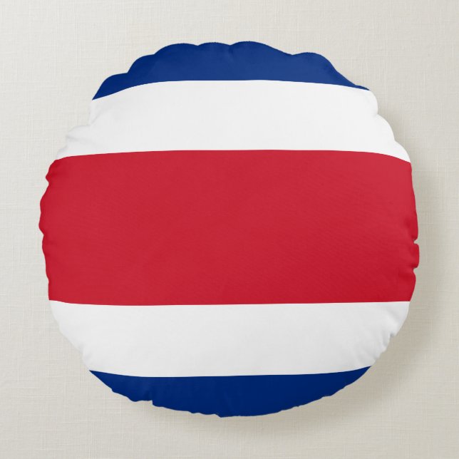 Costa Rica Flag Round Cushion (Front)