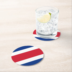 Costa Rica flag Round Paper Coaster