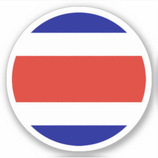 Costa Rica Flag Round Sticker