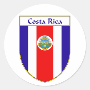 Costa Rica Flag Shield Classic Round Sticker