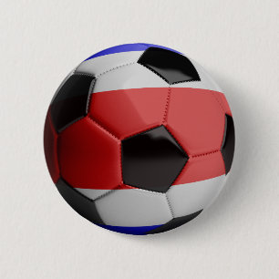 Costa Rica Flag Soccer Ball 6 Cm Round Badge