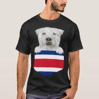 Costa Rica Flag Soft Coated Wheaten Terrier Dog In