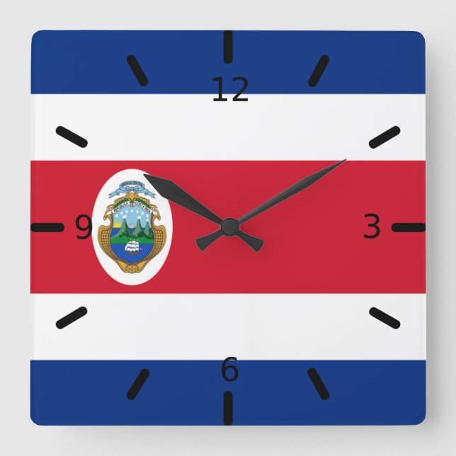 Costa Rica flag Square Wall Clock (Front)