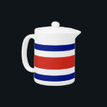 Costa Rica Flag Teapot<br><div class="desc">Add a touch of Costa Rican pride to your tea time with our elegant teapot featuring the flag of Costa Rica! Crafted with meticulous attention to detail, this teapot is more than just a functional item—it’s a celebration of Costa Rica’s heritage and cultural pride. The vibrant design prominently showcases the...</div>