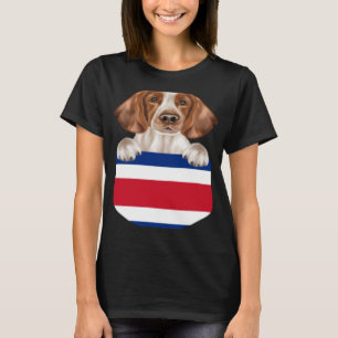 Costa Rica Flag Welsh Springer Spaniel Dog In Pock T-Shirt