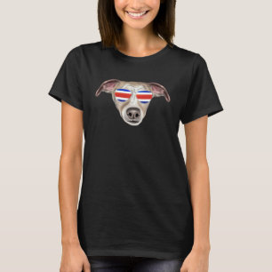Costa Rica Flag Whippet Dog Tico Pocket T-Shirt