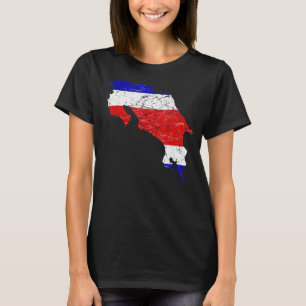 Costa Rica flag with Costa Rican map distressed T-Shirt