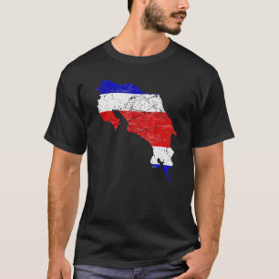 Costa Rica flag with Costa Rican map distressed T-Shirt
