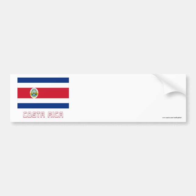 Costa Rica Flag with Name Bumper Sticker (Front)