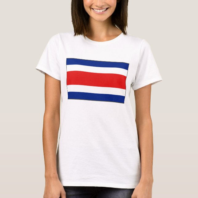 Costa Rica Flag x Map T-Shirt (Front)