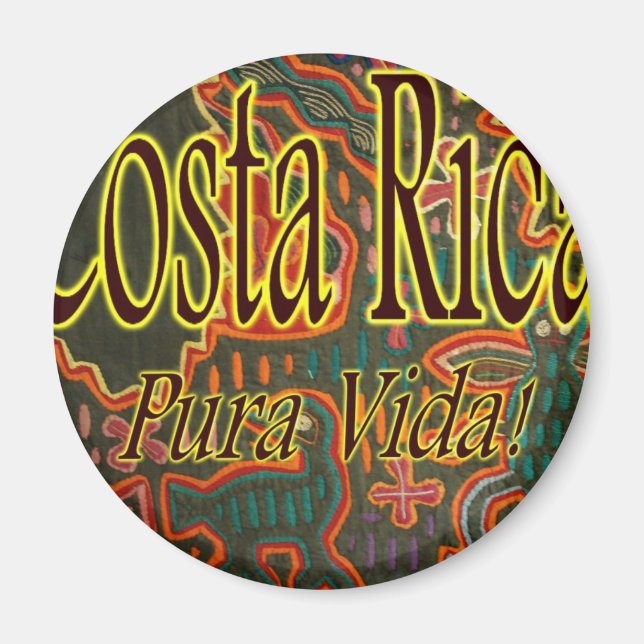 Costa Rica Folk Art Pura Vida Magnet (Front)