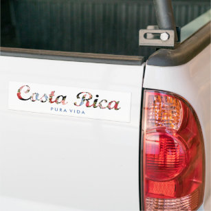 Costa Rica Girly Floral Pura Vida Bumper Sticker