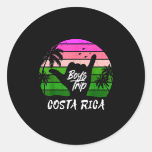 Costa rica guys trip matching classic round sticker