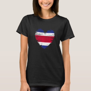 Costa Rica Heart Costa Rican Flag Costa Rican Prid T-Shirt