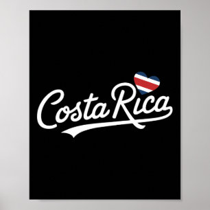 Costa Rica Heart Vacation Tropical Pura Vida Costa Poster