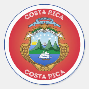 Costa Rica Heritage Emblem Classic Round Sticker