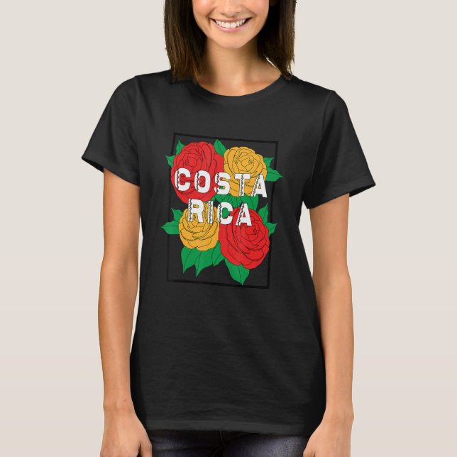 Costa Rica Heritage Flower Traditional Cultural T-Shirt (Front)