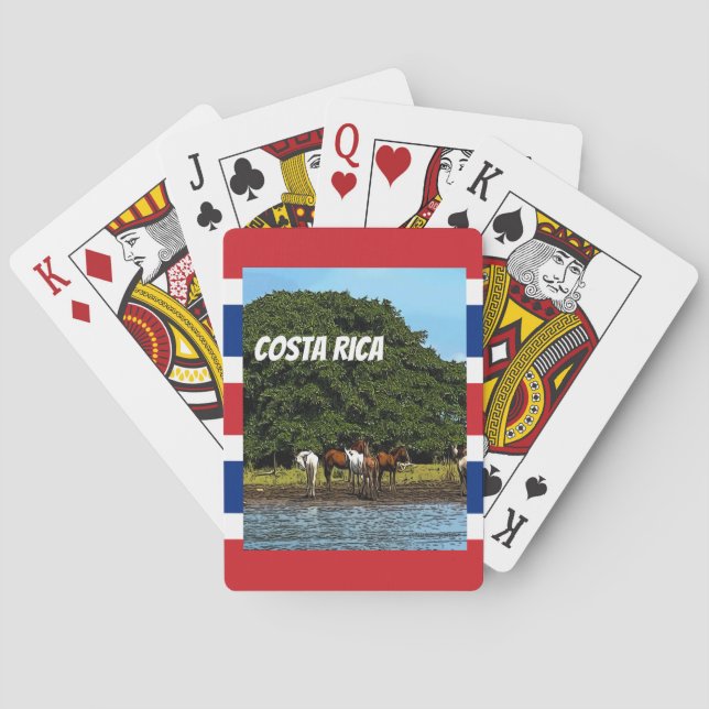 Costa Rica - Horses by the Water Playing Cards (Back)