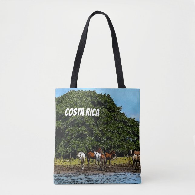 Costa Rica - Horses by the Water Tote Bag (Front)