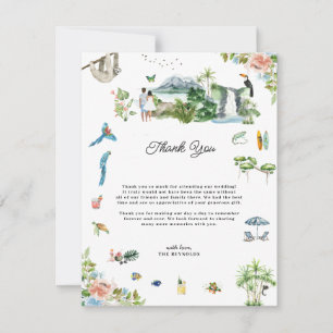 Costa Rica Illustrated Wedding Thank You Card