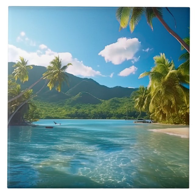 Costa Rica Island Paradise  Ceramic Tile (Front)