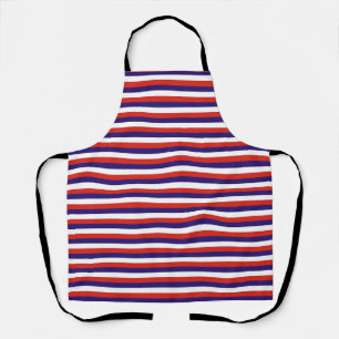 Costa Rica laos flag stripes blue red white patter Apron