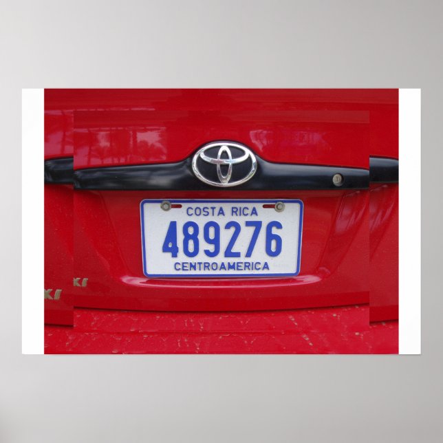 Costa Rica License Plate Poster (Front)