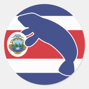 Costa Rica Manatee Costa Rican National Animal Classic Round Sticker