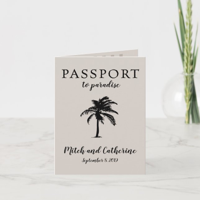 Costa Rica Manuel Antonio Passport Wedding Invitation (Front)