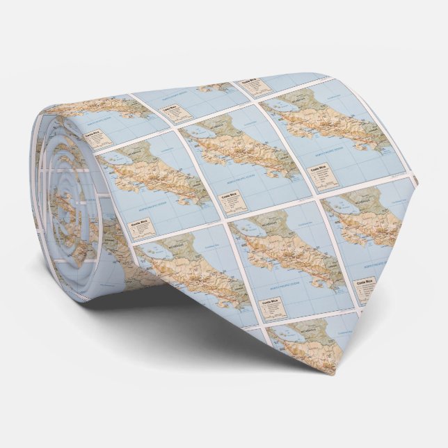 Costa Rica Map (1987) Tie (Rolled)