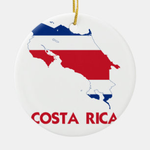 COSTA RICA MAP CERAMIC TREE DECORATION