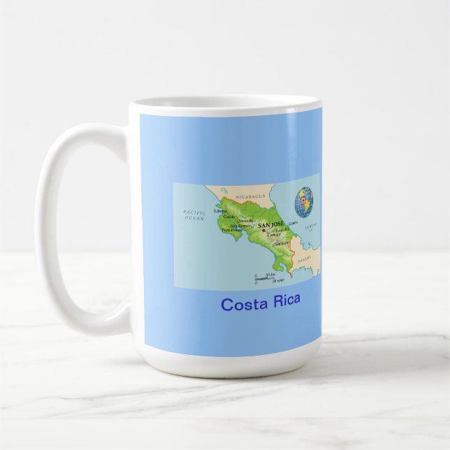 Costa Rica map & flag Coffee Mug (Left)