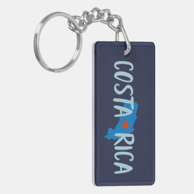 Costa Rica Map I Love Costa Rica Key Ring (Front Left)