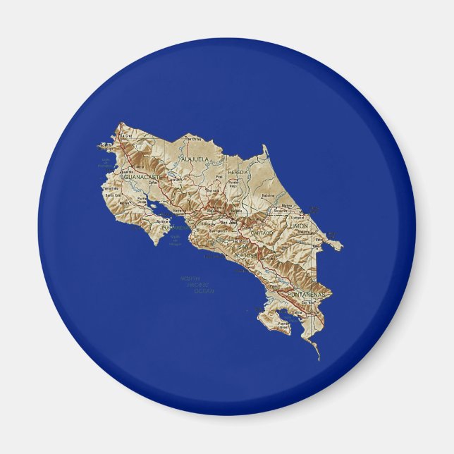 Costa Rica Map Magnet (Front)