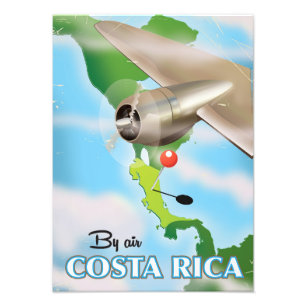 Costa Rica Map vintage travel poster