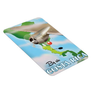 Costa Rica Map vintage travel poster Magnet
