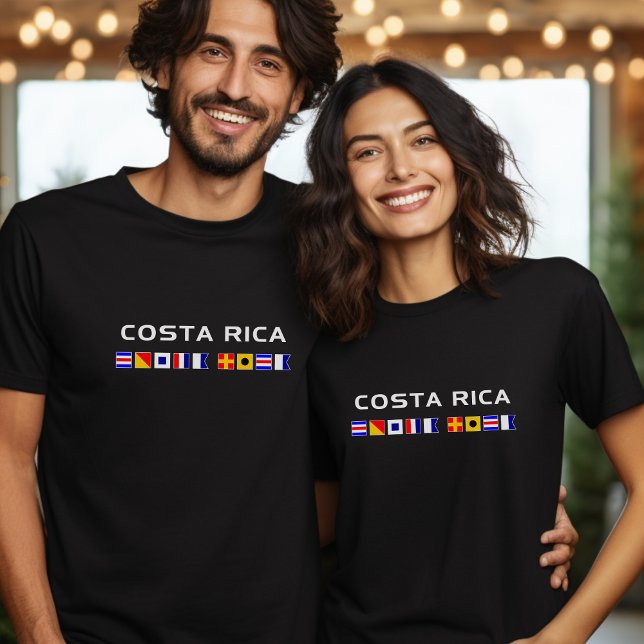 Costa Rica Nautical Maritime Sailing Flags Dark T-Shirt (Creator Uploaded)