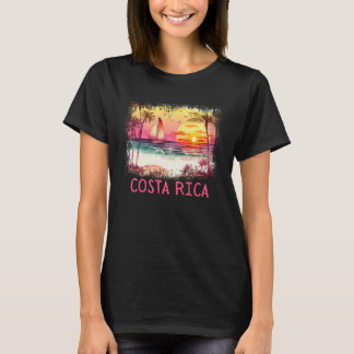 Costa Rica Palm Tree Beach Vacation Summer and Sur T-Shirt