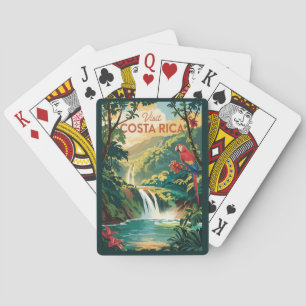 Costa Rica Parrot Illustration Travel Art Vintage Playing Cards