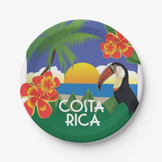 Costa Rica Party  Paper Plate (Front)