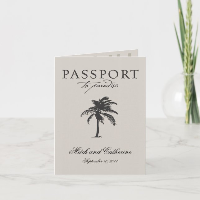 Costa Rica Passport Wedding Invitation (Front)