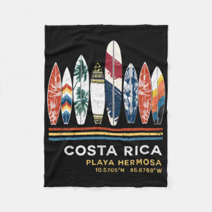 Costa Rica Playa Hermosa Surfing Fleece Blanket
