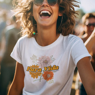 Costa Rica Pura Vida Botanical Flowers T-Shirt
