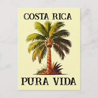 Costa Rica pura vida palm tree poster Postcard