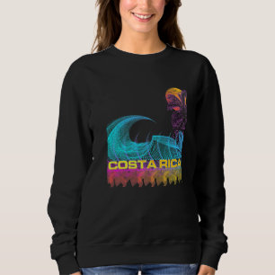 Costa Rica Retro 80s Style Vintage Vaporwave Surf Sweatshirt