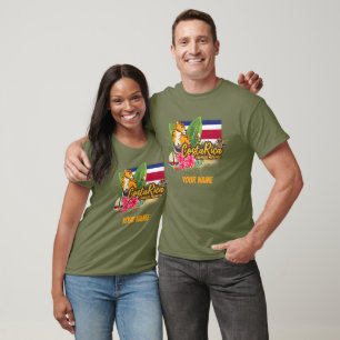 Costa Rica retro big cat vintage flag Souvenir T-Shirt