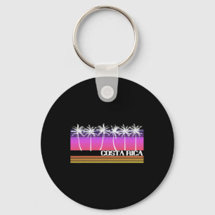 Costa Rica Retro Style Beach Island Vintage Sunset Key Ring