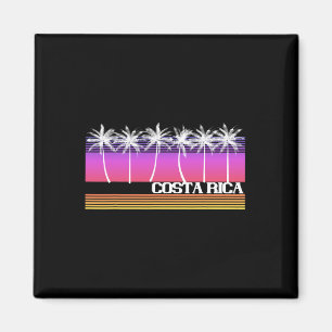 Costa Rica Retro Style Beach Island Vintage Sunset Magnet