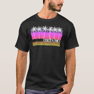 Costa Rica Retro Style Beach Island Vintage Sunset T-Shirt